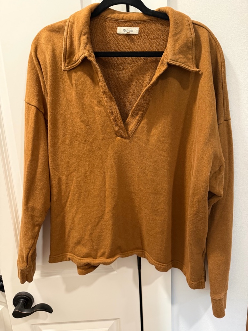 Madewell Camel Brown Pullover Polo Sweater